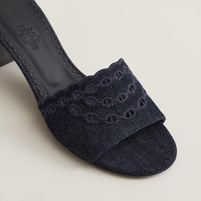 Dép Hermes Gwladys 45 Sandal Nữ Xanh Navy